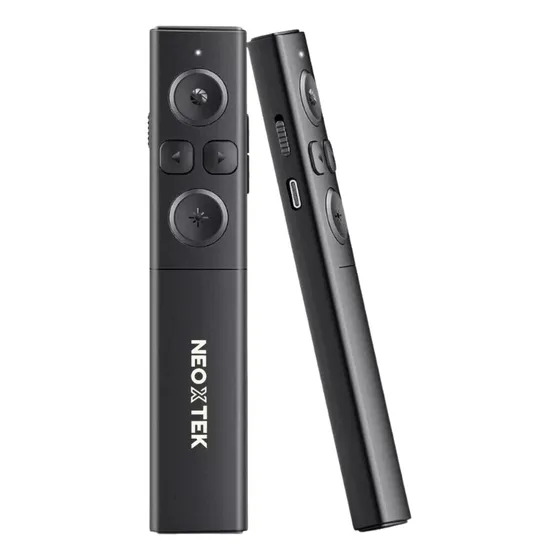 Apresentador Controle Spotlight Canva Powerpoint Slide Apontador Profissional Remoto Wifi 30mts Tipoc Usb Recarregavel Neoxtek