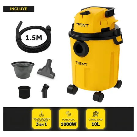 Aspiradora Agua Seco Trent Vc19k 10l 1000w Sopladora Compacta Auto Carro Hoga...