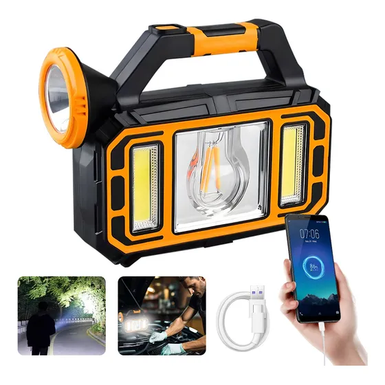 Lámpara De Emergencia Recargable Led De Mano Energía Solar