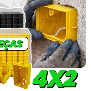 Kit Caixinha Elétrica 4x2 Energia Tomada De Embutir Parede Kit 50 Caixinhas