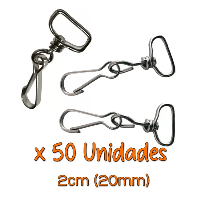Cáncamo Mosquetón Metálico De 2cm (20mm) Pack De 50 Unidades