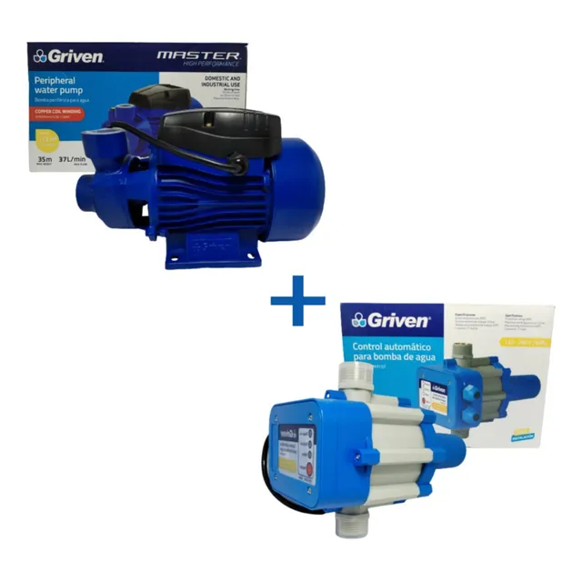Bomba De Agua 1/2hp De Cobre Griven Con Press Control  