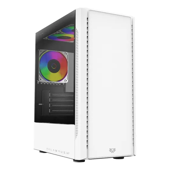 Gabinete Gamer BALAM RUSH NYX GI730 Micro ATX Mini Torre 3 Fan Cristal Templado RGB Blanco BR-936101