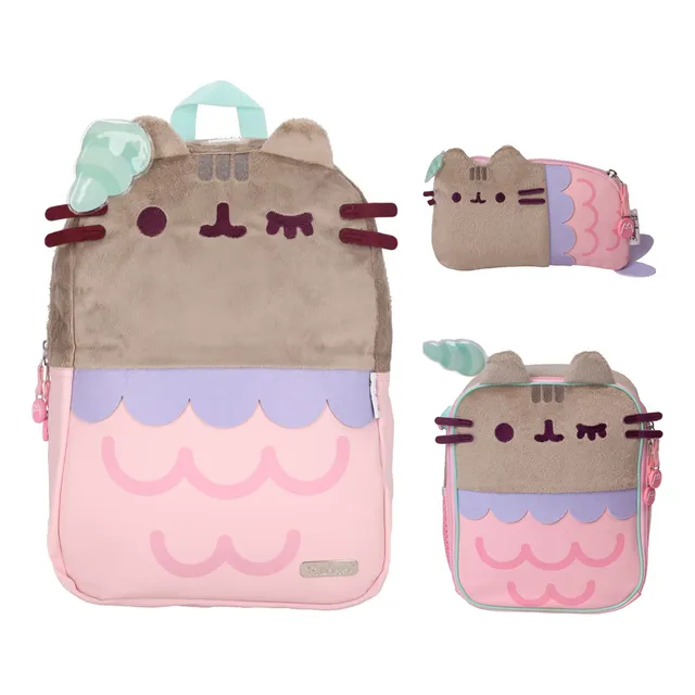 Kit De Mochila Lonchera Y Lapicera Pusheen Primaria Vs7105