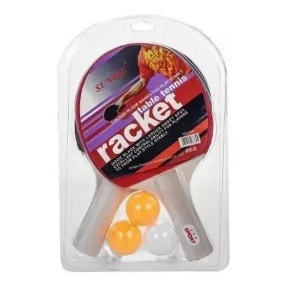 Set De Ping Pong 2 Paletas + 3 Pelotas Pingpong