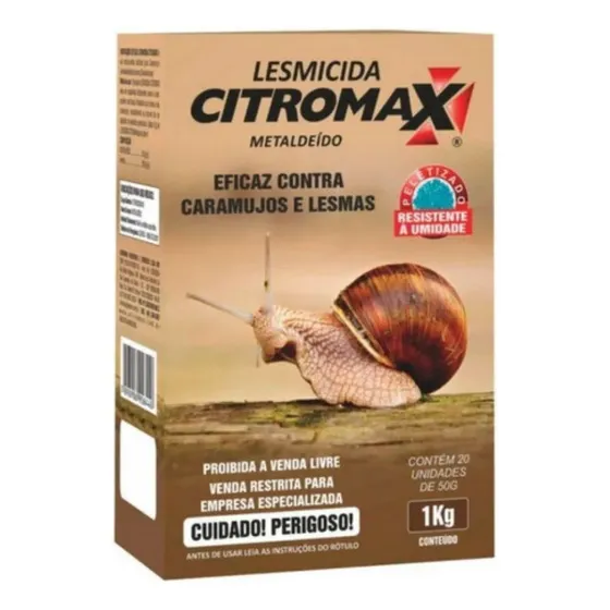 Lesmicida Peletizado Mata Caramujo Lesmas 1kg Citromax