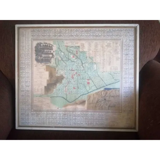Cuadro Decorativo Plano De Caracas 44x51 Cm Con Marco