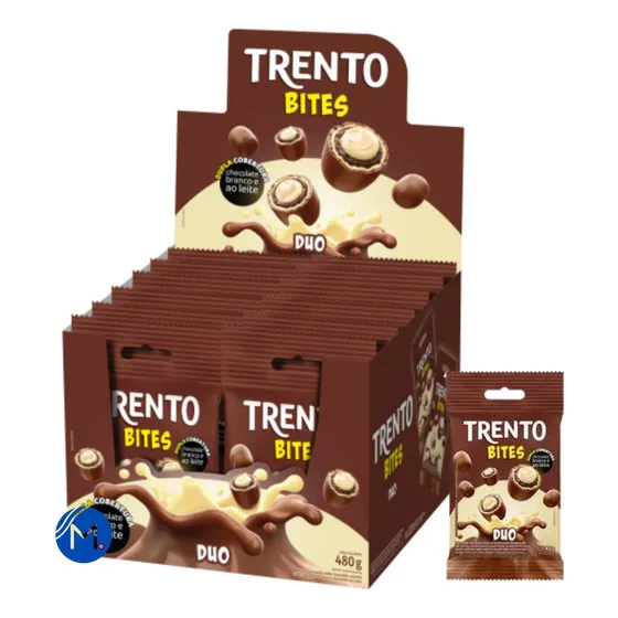 Chocolate Com Wafer Trento Bites Duo Peccin Com 12 Unidades