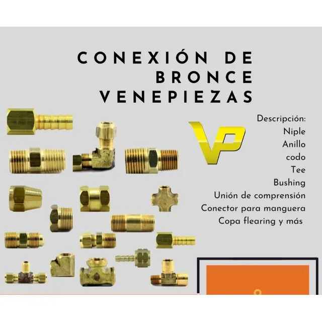 Conexiones De Bronce Npt Flering Espiga Compresión Venepieza