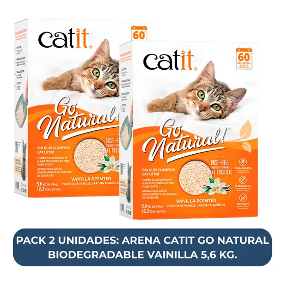 Arena Catit Go Natural Vainilla 5,6 Kg - Pack 2 Unidades