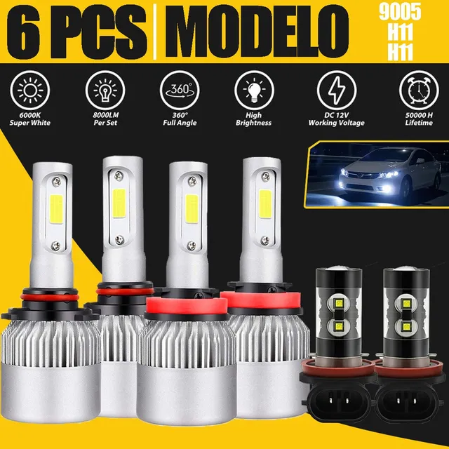 3 Par Focos Led Luz Alta/baja/niebla 9005 H11 For Ford