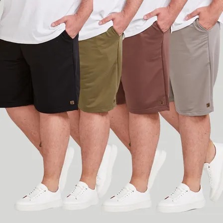Kit 4 Bermuda Masculina Plus Size Shorts Moletinho