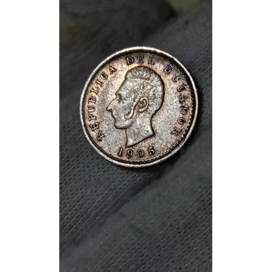 Moneda De Medio Décimo De Sucre Acuñado En Lima 1905