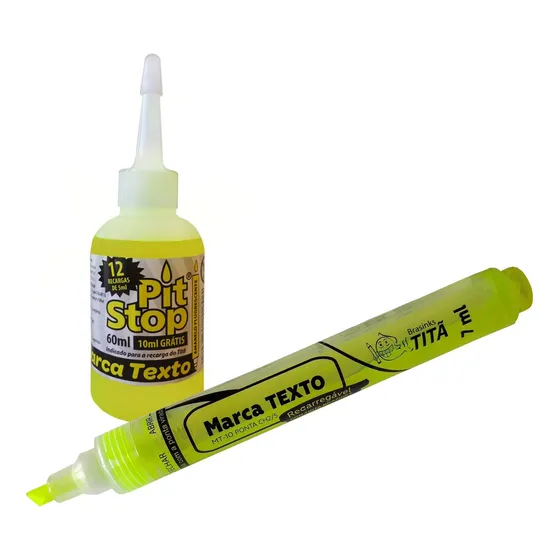 Kit Marca Texto Recarregável: Caneta 7ml + Recarga 50ml