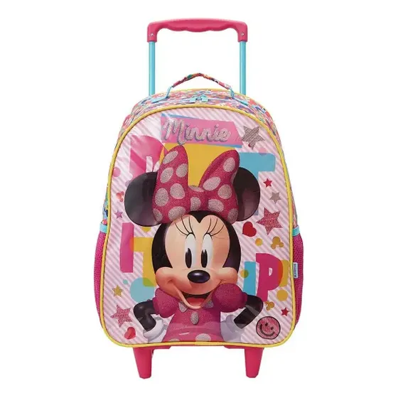 Mochila Com Rodinhas Escolar Infantil 14 Minnie