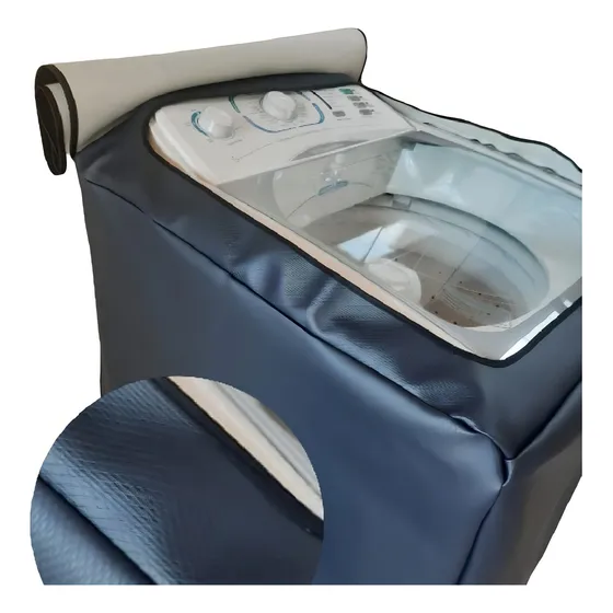 Capa Maquina Lavar Electrolux Led 13, 14kg Corino Resistente Cor Preto