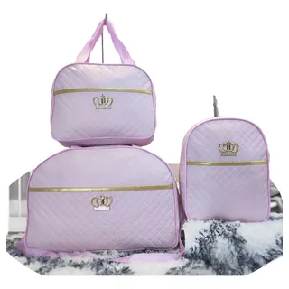 Kit Maternidade Bolsa 3 Peças Menina Menino Diversas Cores Rosa Bebê
