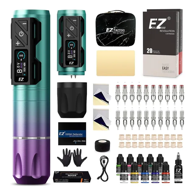 Kit  Pistola De Tatuaje Máquina Marca Ez Tattoo Bajo Pedido