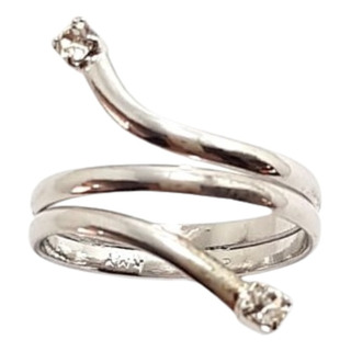 Anillo Laminado En Oro 18k Blanco Espiral Mujer Romminox Anillo Laminado En Oro 18k Blanco Espiral Mujer Romminox