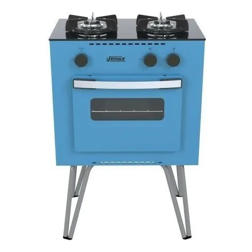 Cocina Venax GMN200.BV.PF.GLP glp color azul con puerta con visor