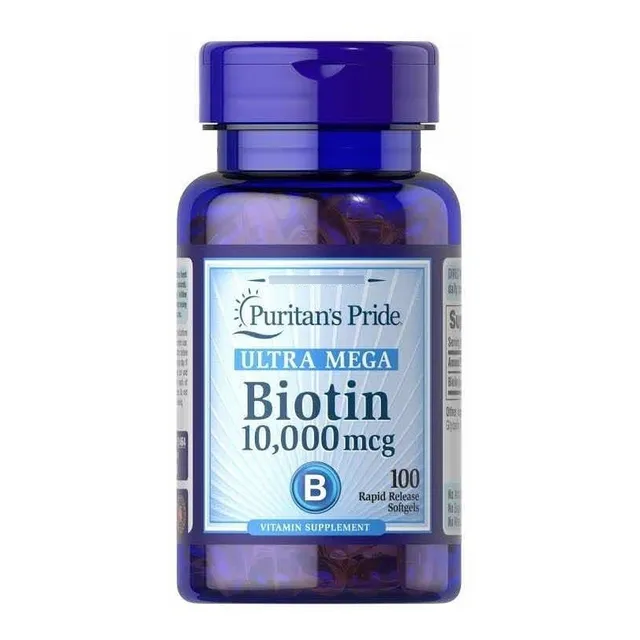 Biotina De 10000 Mcg  De 100 Softgels Puritans Pride