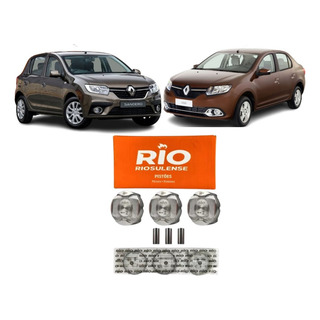 Kit Pistão Anel 0.50 Logan Sandero 1.0 12v Flex 3 Cilindros Kit Pistão Anel 0.50 Logan Sandero 1.0 12v Flex 3 Cilindros