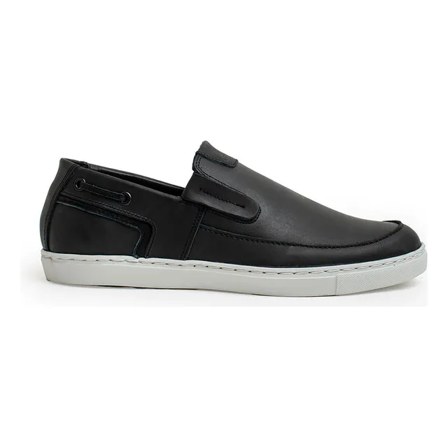 Náuticos Hombre Cuero Mocassino Zapato Rimo Fragata Negro