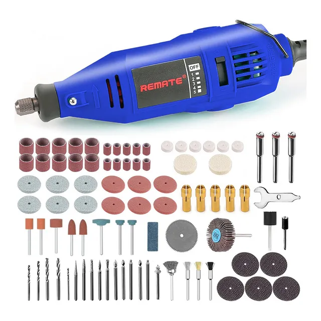 REMATE Mini Taladro Esmeril Mototool 38000RPM 135W 5 Velocidades Con Accesorios