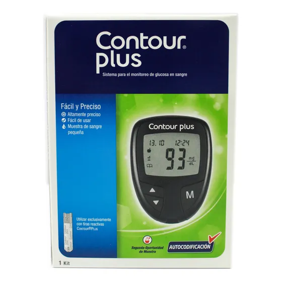 Contour Plus Glucómetro Para El Monitoreo De Glucosa Color Negro