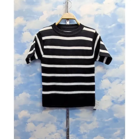 Blusa De Dama Tejida De Rayas Tipo Marinera Mujer 