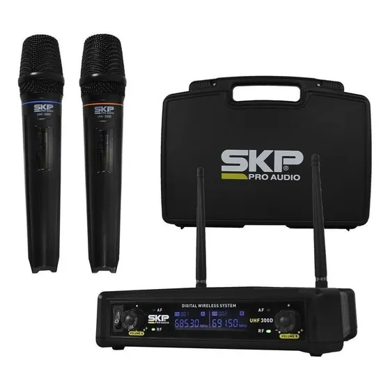 Micrófono Inalámbrico Doble Skp Uhf 300d - 101db