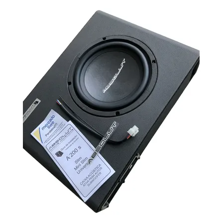 Caixa De Som Amplificada Automotiva Slim Sub 8 Polegadas Cor Preto