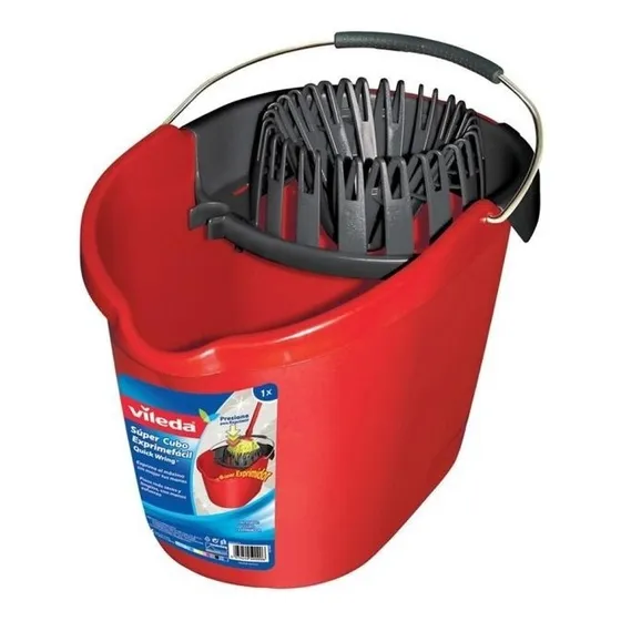 Vileda Super Cubo Bionico C/ Explimidor Cubeta Resistente Color Rojo