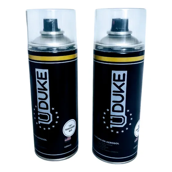 Pintura Spray Transparente Mate X2 Latas Secado Rápido Duke