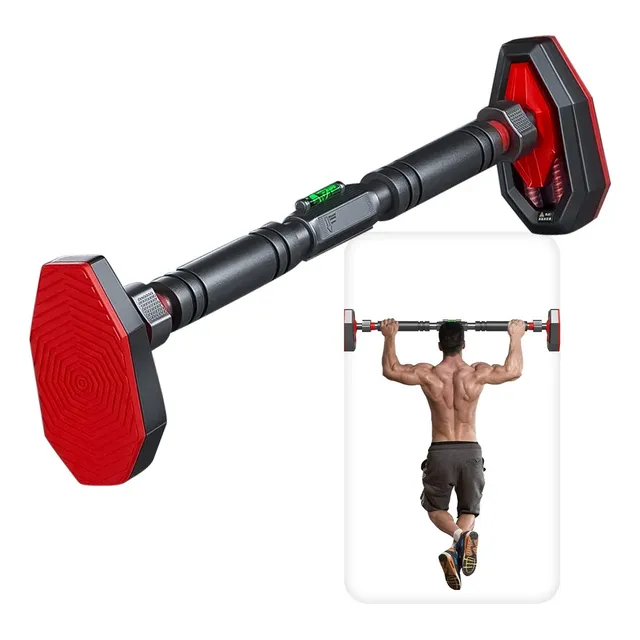 Barra De Porta Ajustável Com Nível Flexão Fixa Musculação