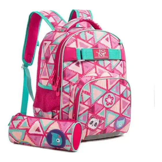 Morral Lonchera Y Cartuchera Diseño Triangulos Y Animales
