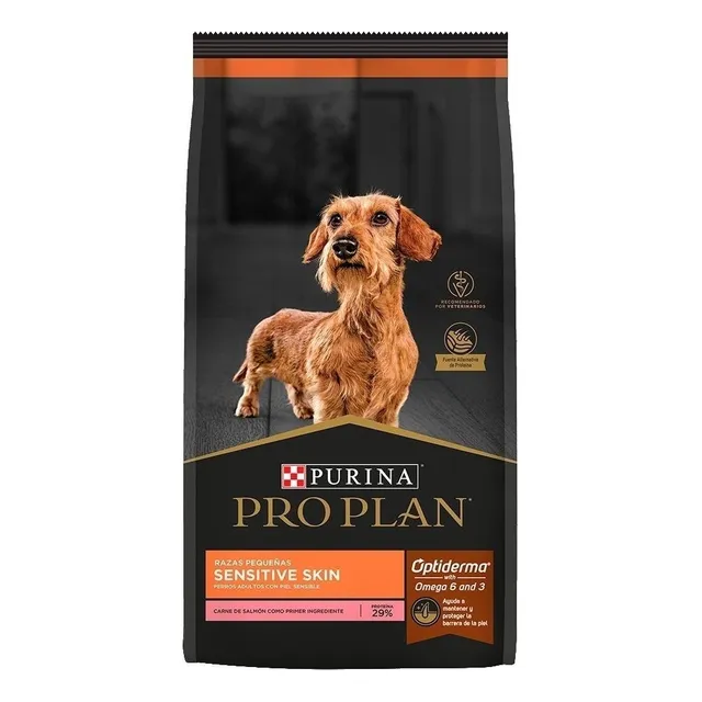 Alimento Pro Plan OptiDerma Sensitive Skin Adult para perro adulto de raza pequeña sabor salmón y arroz de 3 kg