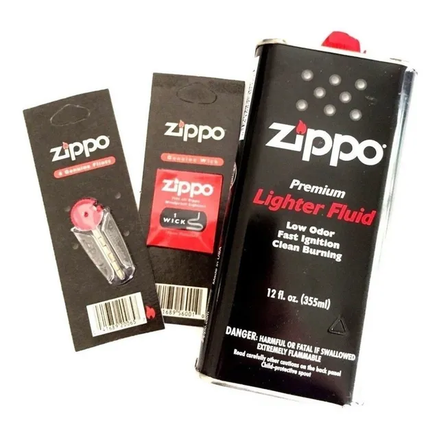 Combo Zippo Combustible 12 Oz + 6 Piedras + Mecha Origina.l