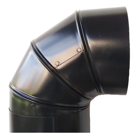 Codo Chapa Zinc 6 Pulgadas Pintado Epoxi Negro