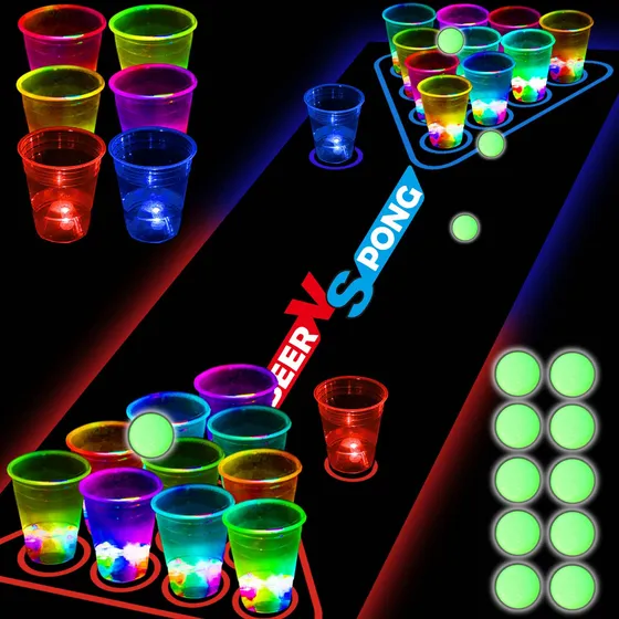 Manteles Brillantes En La Oscuridad Para Beer Pong 45 Pzs
