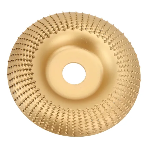 Disco Desbaste Esculpir Madeira Rebolo Ângulo Cupim 100mm Cor Dourado-escuro