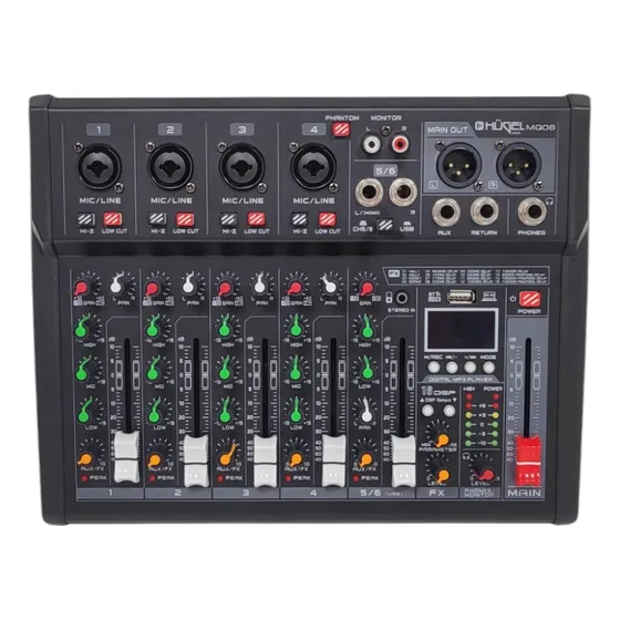 Consola Digital Mixer Hugel 6 Canales 16dsp Efx Bluetooth