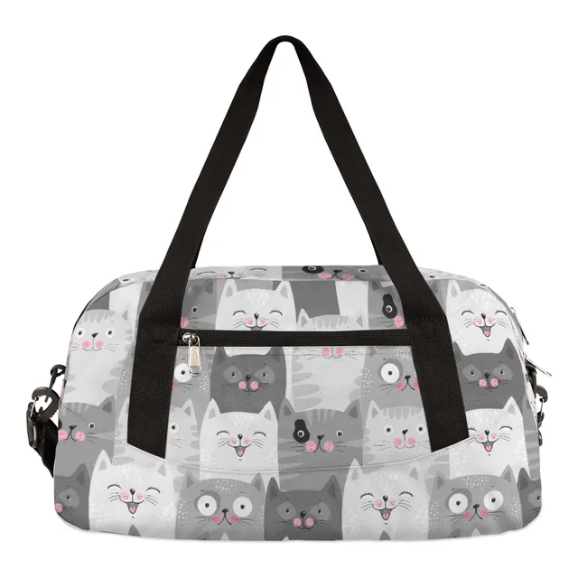 Bolsa Lona Para Niño Diseño Gato Animal Niña Baile Adorable