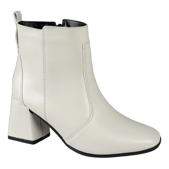 Bota Coturno Feminina Salto Grosso Bico Quadrado Cano Curto