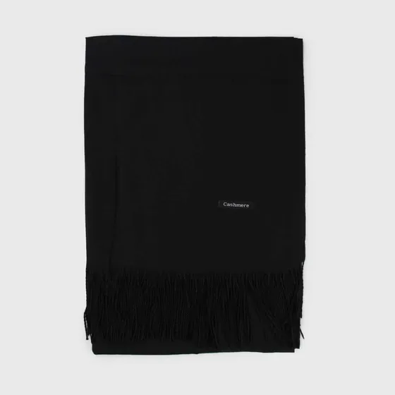 Bufanda Cashmere Lisa Unicolor Negro Liso L