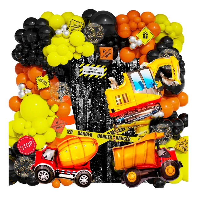 50 Art Globos Construccion Vehiculos Transportes Camion Grua