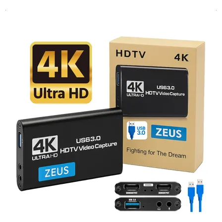 Zeus Placa De Captura Externa Premium Hdmi Usb 3.0 1080P 60fps Streaming Profissional Jogos Ps5 Xbox Twitch Obs Atualizada 2026 Fortnite