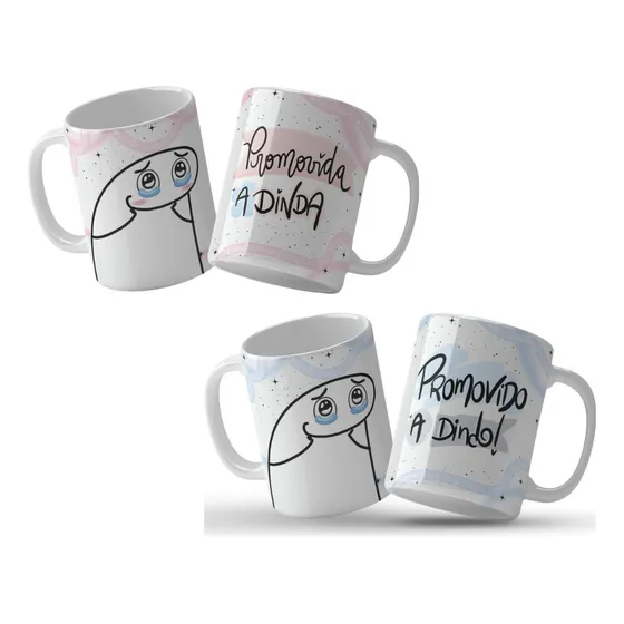 Kit 2 Canecas Flork Promovida A Dinda E Dindo