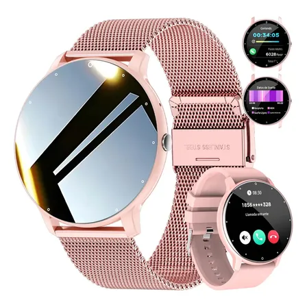 Reloj Inteligente Hombre Mujer Deportivo 1.39  Llamada Bluetooth Relojes Asistente Voz Notificación De Mensajes Reloj Frequency Cardiaca Sueño Smartwatch 2 Correas