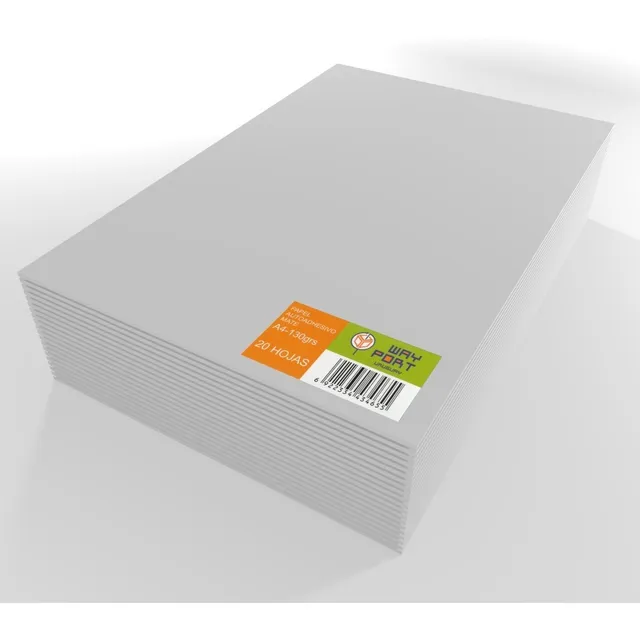 20 Paquetes Papel Adhesivo  Mate 130 Gr A4 Sin Marca Atras 